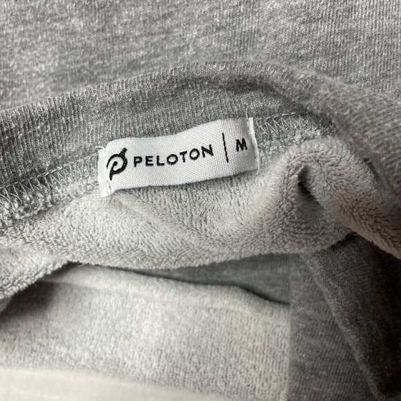 Peloton Women’s Size M Tape Stripe Long Sleeve Crop Pullover Sweatshirt Gray - Picture 4 of 8
